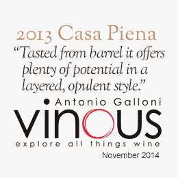 Antonio Galloni's Barrel Tasting: 2013 Casa Piena Cabernet Sauvignon cover